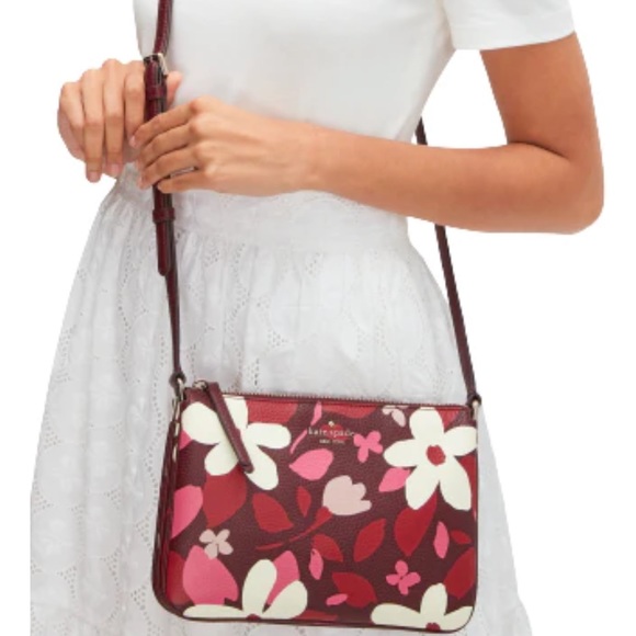 Kate Spade Jackson forest floral triple gusset crossbody bag - Picture 2 of 15